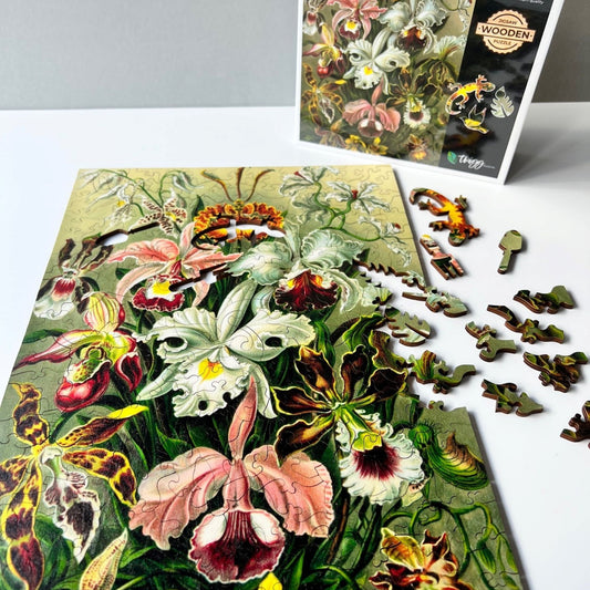 Wooden Jigsaw Puzzle - 219 pieces - Orchids - artist artwork